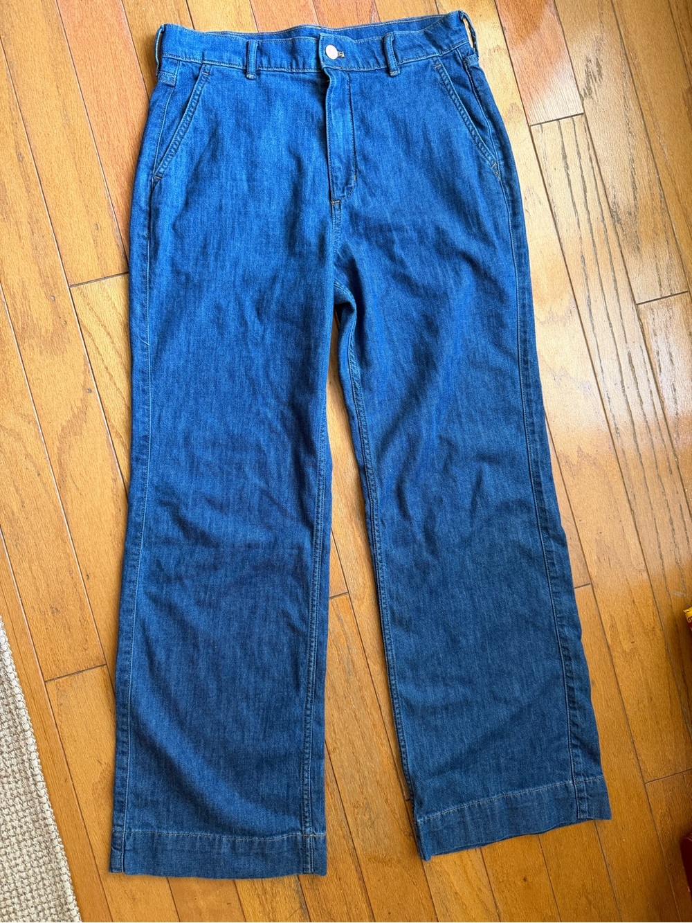 J Crew Factory Wide Leg Pants Size 28 Medium Wash Denim Jeans